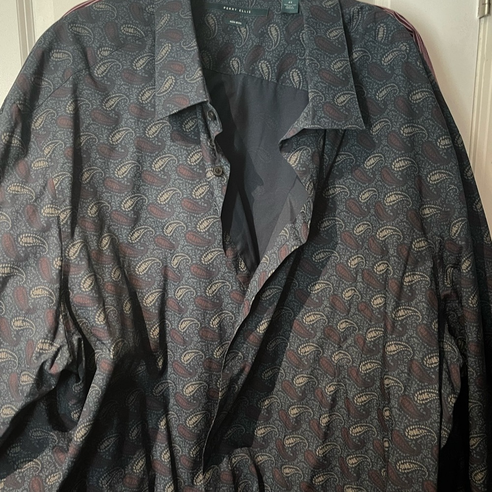 Selection of dress shirts. Trendy, not stuffy.